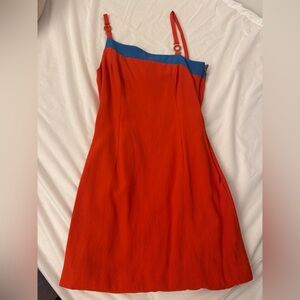Versus Vintage Orange/Blue Mini Dress Sleeveless Size 40